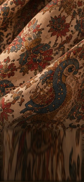 Detail from a Kalamkari saree